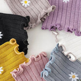 Floral Embroidered Casual Socks